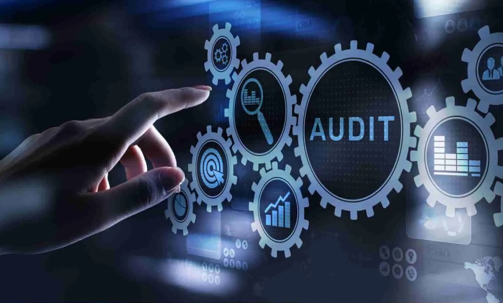 Hand reaching towards digital gears with 